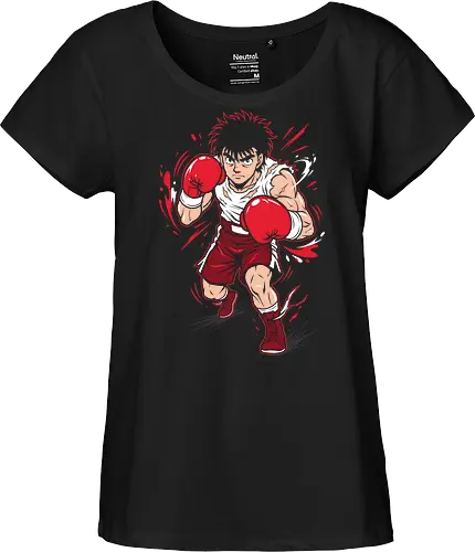 Dempsey Roll: The Fighting Spirit - Hajime no Ippo shirt, anime boxing graphic tee, Dempsey Roll apparel, sports anime streetwear, fighting spirit design, retro shonen manga clothing, gym motivation anime shirt, action pose graphic tee, Makunouchi Ippo merch, aesthetic otaku fashion - Fairtrade Girl Shirt