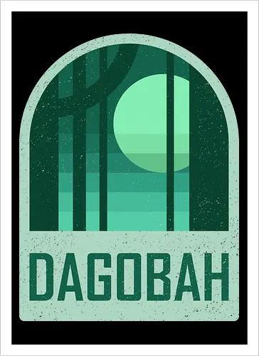 Dagobah - Geometric and minimalist series - Space Opera, 80s, badge, dagobah, film, galaxy, geometric, landscape, minimalist, retro, outer space, science fiction, space, movie, scifi - Artprint