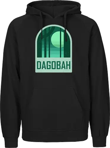Dagobah - Geometric and minimalist series - Space Opera, 80s, badge, dagobah, film, galaxy, geometric, landscape, minimalist, retro, outer space, science fiction, space, movie, scifi - Fairtrade Hoodie