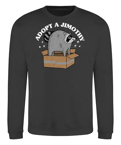 Adopt a Jimothy - Jimothy, raccoon, racoon, cute, seattle, Adopt a Jimothy, jimothy the raccoon - Sweatshirt