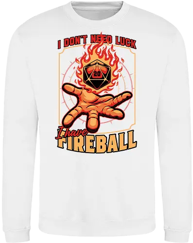 RPG Dice Luck Fireball - Rpg, Role-play, Role-playing, Roleplay Game, Role-playing Game, Roleplaying Game, Critical Hit, Critical, Critical Fail, Critical Success, Dungeon Master, Dungeon, Luck, Nerd, Geek, Adventure, Fantasy, Magic, Ritual, Magical, Wizard, Sorcery, Sorcerer, D20, Pen and Paper, Fireball, Tabletop Game, Tabletop, Tabletop Gaming, Tabletop Rpg, Game Master - Sweatshirt