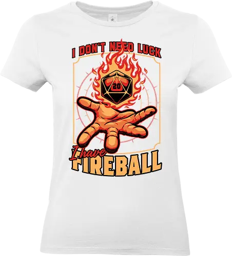 RPG Dice Luck Fireball - Rpg, Role-play, Role-playing, Roleplay Game, Role-playing Game, Roleplaying Game, Critical Hit, Critical, Critical Fail, Critical Success, Dungeon Master, Dungeon, Luck, Nerd, Geek, Adventure, Fantasy, Magic, Ritual, Magical, Wizard, Sorcery, Sorcerer, D20, Pen and Paper, Fireball, Tabletop Game, Tabletop, Tabletop Gaming, Tabletop Rpg, Game Master - Standard T-Shirt (Women)