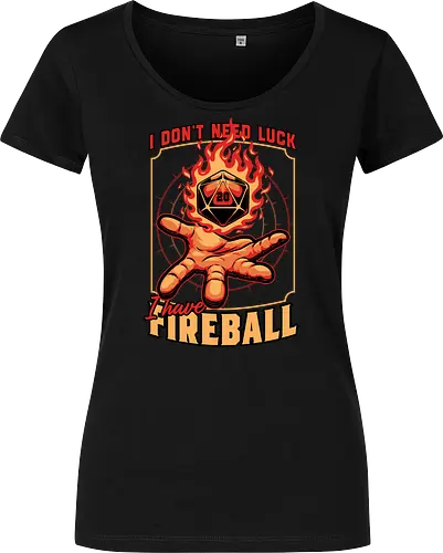 RPG Dice Luck Fireball - Rpg, Role-play, Role-playing, Roleplay Game, Role-playing Game, Roleplaying Game, Critical Hit, Critical, Critical Fail, Critical Success, Dungeon Master, Dungeon, Luck, Nerd, Geek, Adventure, Fantasy, Magic, Ritual, Magical, Wizard, Sorcery, Sorcerer, D20, Pen and Paper, Fireball, Tabletop Game, Tabletop, Tabletop Gaming, Tabletop Rpg, Game Master - Women T-Shirt