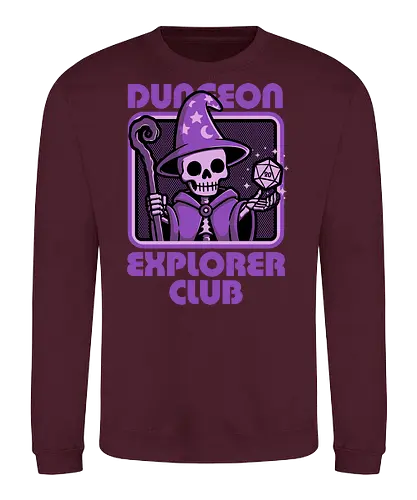 RPG Mage Skull - Rpg, Role-play, Role-playing, Roleplay Game, Role-playing Game, Roleplaying Game, Critical Hit, Critical, Critical Fail, Critical Success, Dungeon Master, Dungeon, Nerd, Geek, Adventure, Fantasy, Magic, Ritual, Magical, Wizard, Sorcery, Sorcerer, D20, Fireball, Tabletop Game, Tabletop, Tabletop Gaming, Tabletop Rpg, Game Master, Exploration, Explorer, Club, Skull, Skeleton, Bones, Bone, Undead - Sweatshirt