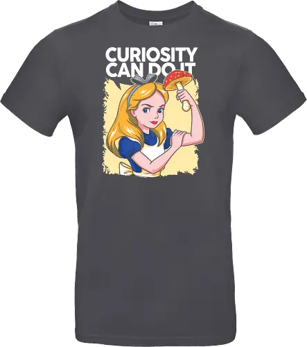 Curiosity Can Do It - A playful fantasy-inspired illustration celebrating curiosity, imagination, and courage through a clever reinterpretation of the iconic motivational poster. - Standard T-Shirt