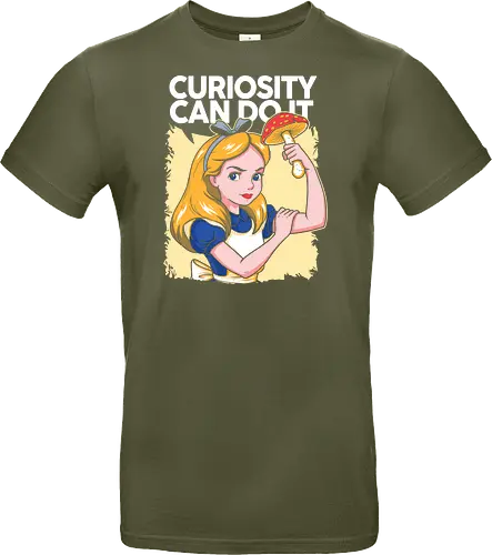Curiosity Can Do It - A playful fantasy-inspired illustration celebrating curiosity, imagination, and courage through a clever reinterpretation of the iconic motivational poster. - Standard T-Shirt