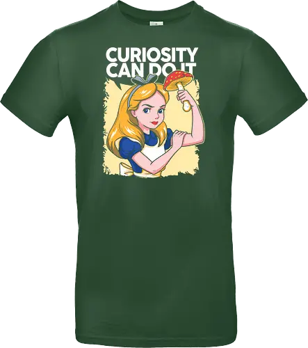 Curiosity Can Do It - A playful fantasy-inspired illustration celebrating curiosity, imagination, and courage through a clever reinterpretation of the iconic motivational poster. - Standard T-Shirt