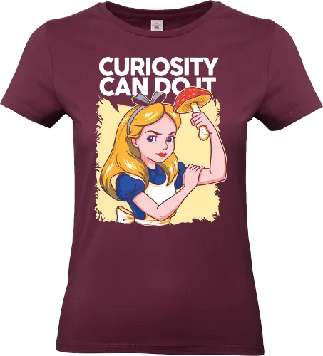 Curiosity Can Do It - A playful fantasy-inspired illustration celebrating curiosity, imagination, and courage through a clever reinterpretation of the iconic motivational poster. - Standard T-Shirt (Women)