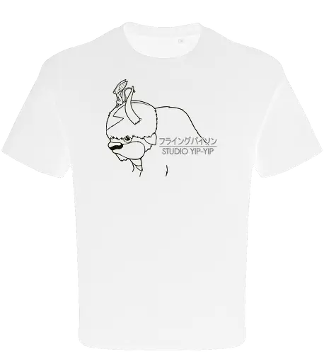 Fliegender Bison und Lemur - Japanische Minimalistische Linienkunst - fliegender Bison minimalistische Kunst, fliegender Lemur Anime, japanische schwarze Linienkunst, minimalistisches Anime Design, süßes Geek Kreaturen Druck, Anime Kreatur Shirt, japanische schwarze Linienkunst, flauschiger Bison Design, Lemur Anime Druck, minimalistische Geek Kunst, Anime Kreatur Shirt, exklusives japanisches Design, süßer Anime Druck, Premium japanische Linienkunst, süßes Nerd Shirt - Oversize T-Shirt