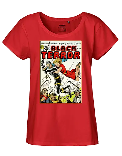 Klassischer Held der 40er - Vintage Comic Kunst, Retro 1940er Cover, Black Terror, Golden Age Comics, klassischer amerikanischer Held, Pulp Comic Kunst, Vintage Superheld, Retro Druck, Comic Sammler, 1940er Kunst, klassische Illustration, Sammler Geschenk, goldenes Zeitalter Comic, Schwarzer Anzug Held, ikonisches Cover, Retro amerikanische Kunst, klassische Popkultur - Fairtrade Girl Shirt