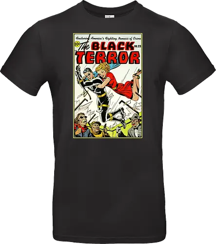 Klassischer Held der 40er - Vintage Comic Kunst, Retro 1940er Cover, Black Terror, Golden Age Comics, klassischer amerikanischer Held, Pulp Comic Kunst, Vintage Superheld, Retro Druck, Comic Sammler, 1940er Kunst, klassische Illustration, Sammler Geschenk, goldenes Zeitalter Comic, Schwarzer Anzug Held, ikonisches Cover, Retro amerikanische Kunst, klassische Popkultur - Standard T-Shirt
