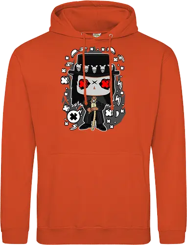 Voodoo-Entität Chibi - dunkle Chibi-Kunst, Voodoo-Entität, Totenkopf-Zylinder, rote Augen, Horror-Druck, übernatürlicher Charakter, Papa Legba, American Horror Story, AHS Coven, Funko Pop, vodu, Geek Horror Kunst, Chibi Sammlerstück, Machtstab, Horror-Fan-Geschenk, mystische Figur, Voodoo-Ästhetik, Horror-Geek-Kleidung, exklusive dunkle Kunst, geheimnisvoller Charakter - Standard Hoodie