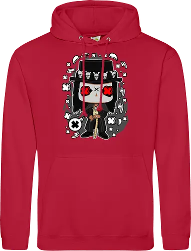 Voodoo-Entität Chibi - dunkle Chibi-Kunst, Voodoo-Entität, Totenkopf-Zylinder, rote Augen, Horror-Druck, übernatürlicher Charakter, Papa Legba, American Horror Story, AHS Coven, Funko Pop, vodu, Geek Horror Kunst, Chibi Sammlerstück, Machtstab, Horror-Fan-Geschenk, mystische Figur, Voodoo-Ästhetik, Horror-Geek-Kleidung, exklusive dunkle Kunst, geheimnisvoller Charakter - Standard Hoodie