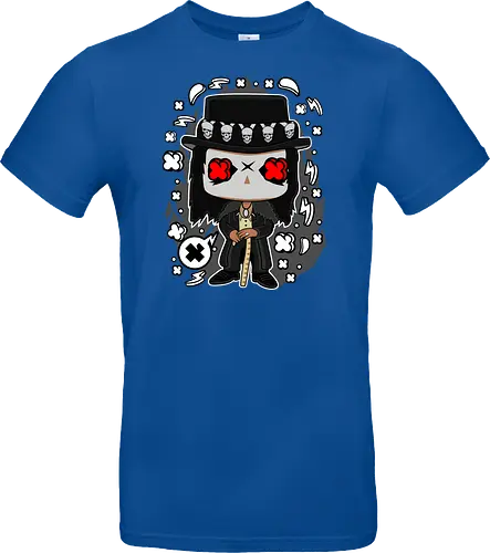 Voodoo-Entität Chibi - dunkle Chibi-Kunst, Voodoo-Entität, Totenkopf-Zylinder, rote Augen, Horror-Druck, übernatürlicher Charakter, Papa Legba, American Horror Story, AHS Coven, Funko Pop, vodu, Geek Horror Kunst, Chibi Sammlerstück, Machtstab, Horror-Fan-Geschenk, mystische Figur, Voodoo-Ästhetik, Horror-Geek-Kleidung, exklusive dunkle Kunst, geheimnisvoller Charakter - Standard T-Shirt