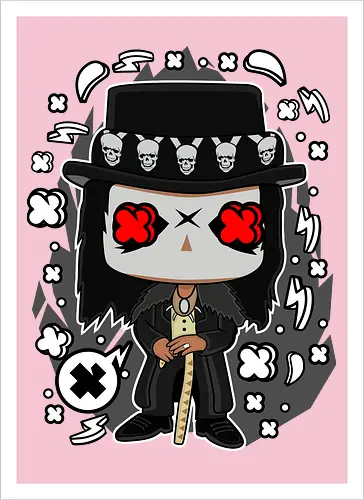 Voodoo-Entität Chibi - dunkle Chibi-Kunst, Voodoo-Entität, Totenkopf-Zylinder, rote Augen, Horror-Druck, übernatürlicher Charakter, Papa Legba, American Horror Story, AHS Coven, Funko Pop, vodu, Geek Horror Kunst, Chibi Sammlerstück, Machtstab, Horror-Fan-Geschenk, mystische Figur, Voodoo-Ästhetik, Horror-Geek-Kleidung, exklusive dunkle Kunst, geheimnisvoller Charakter - Artprint