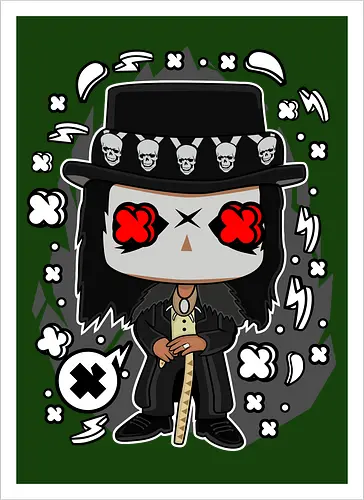 Voodoo-Entität Chibi - dunkle Chibi-Kunst, Voodoo-Entität, Totenkopf-Zylinder, rote Augen, Horror-Druck, übernatürlicher Charakter, Papa Legba, American Horror Story, AHS Coven, Funko Pop, vodu, Geek Horror Kunst, Chibi Sammlerstück, Machtstab, Horror-Fan-Geschenk, mystische Figur, Voodoo-Ästhetik, Horror-Geek-Kleidung, exklusive dunkle Kunst, geheimnisvoller Charakter - Artprint