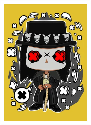 Voodoo-Entität Chibi - dunkle Chibi-Kunst, Voodoo-Entität, Totenkopf-Zylinder, rote Augen, Horror-Druck, übernatürlicher Charakter, Papa Legba, American Horror Story, AHS Coven, Funko Pop, vodu, Geek Horror Kunst, Chibi Sammlerstück, Machtstab, Horror-Fan-Geschenk, mystische Figur, Voodoo-Ästhetik, Horror-Geek-Kleidung, exklusive dunkle Kunst, geheimnisvoller Charakter - Artprint