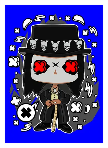 Voodoo-Entität Chibi - dunkle Chibi-Kunst, Voodoo-Entität, Totenkopf-Zylinder, rote Augen, Horror-Druck, übernatürlicher Charakter, Papa Legba, American Horror Story, AHS Coven, Funko Pop, vodu, Geek Horror Kunst, Chibi Sammlerstück, Machtstab, Horror-Fan-Geschenk, mystische Figur, Voodoo-Ästhetik, Horror-Geek-Kleidung, exklusive dunkle Kunst, geheimnisvoller Charakter - Artprint