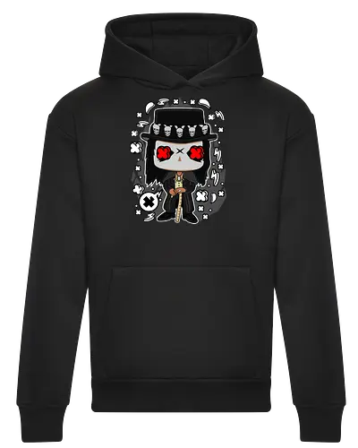 Voodoo-Entität Chibi - dunkle Chibi-Kunst, Voodoo-Entität, Totenkopf-Zylinder, rote Augen, Horror-Druck, übernatürlicher Charakter, Papa Legba, American Horror Story, AHS Coven, Funko Pop, vodu, Geek Horror Kunst, Chibi Sammlerstück, Machtstab, Horror-Fan-Geschenk, mystische Figur, Voodoo-Ästhetik, Horror-Geek-Kleidung, exklusive dunkle Kunst, geheimnisvoller Charakter - Heavyweight Hoodie