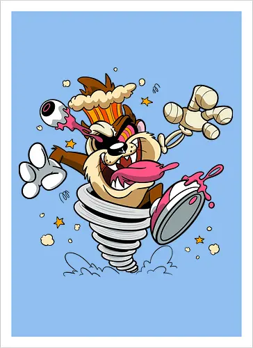 Freaky Wirbelwind Teufel - freaky Wirbelwind Teufel Art, Cartoon Horror Underground, wilder brauner Teufel dunkles Shirt, Horror Cartoon Wirbelwind, Taz, Taz freaky, cartoon horror, Teufel Auge hervorquellend Art, dunkles wildes Pop Art, alternativer freaky Teufel, verrückte Cartoon Mode, chaotischer Teufel Explosion Art, Underground dunkles Geek, Horror Nostalgie 90er Cartoon, Punk Teufel Cartoon, alternative Cartoon Shirt, dunkle Retro Teufel Art, chaotischer Cartoon Wirbelwind - Artprint