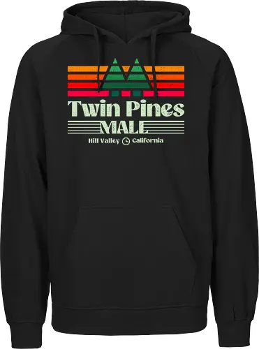 Twin Pines Shopping Mall  - 80s, 1980s, 80s movies, 90s, california, geek, hill valley, movies, nerd, nostalgia, retro, sci fi, time travel, twin pines mall, vintage - Fairtrade Hoodie