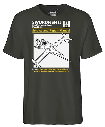 Modifizierter MONO Racer Weltraumjäger Technisches Servicehandbuch - Weltraumjäger technisches Handbuch, modifizierter MONO Racer, Haynes Parodie Anime Kunst, Vintage Raumschiff Design, Geek Weltraumjäger Druck, Anime technisches Handbuch Kunst, Weltraumjäger Shirt, axiale Fusionsturbine Design, Anime technisches Schiff Druck, Haynes Parodie Kunst, Anime Nerd Shirt, exklusives Weltraumjäger Design, Sci-Fi Schiff Druck, Premium Anime technische Kunst, Space Western Shirt - Fairtrade T-Shirt