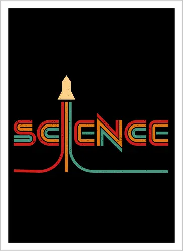 Simply Science - science, curiosity, engineer, geek, minimalist, nerd, physics, retro, rocket, science lover, science student, space, stem, vintage, exploration - Artprint