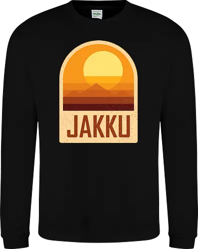 Jakku - Geometric and minimalist series  - Space Opera, 80s, badge, film, galaxy, geometric, landscape, minimalist, outer space, retro, science fiction, space, jakku, movie, scifi - Sweatshirt
