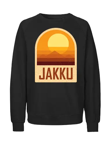 Jakku - Geometric and minimalist series  - Space Opera, 80s, badge, film, galaxy, geometric, landscape, minimalist, outer space, retro, science fiction, space, jakku, movie, scifi - Fairtrade Sweatshirt