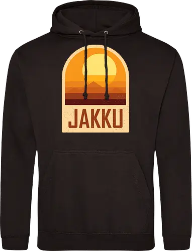 Jakku - Geometric and minimalist series  - Space Opera, 80s, badge, film, galaxy, geometric, landscape, minimalist, outer space, retro, science fiction, space, jakku, movie, scifi - Standard Hoodie