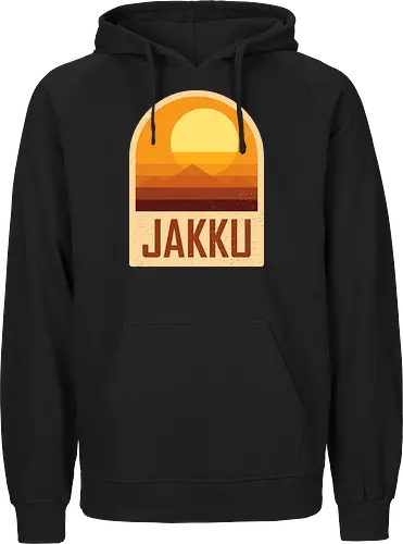 Jakku - Geometric and minimalist series  - Space Opera, 80s, badge, film, galaxy, geometric, landscape, minimalist, outer space, retro, science fiction, space, jakku, movie, scifi - Fairtrade Hoodie