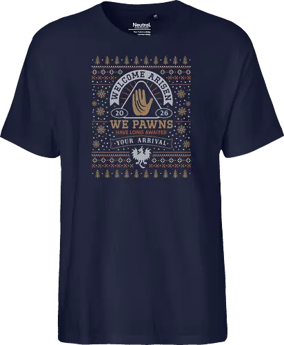 Welcome Arisen Ugly Sweater - dark arisen, dragon, dogma, dragons dogma 2, dragons dogma ii, gransys, rpg, jrpg, fantasy, bitterblack isle, gran soren, riftstone, pawns, video games, gaming, gamer, ugly christmas sweater, ugly sweater, xmas, christmas - Fairtrade T-Shirt