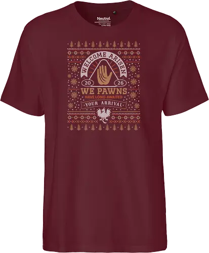 Welcome Arisen Ugly Sweater - dark arisen, dragon, dogma, dragons dogma 2, dragons dogma ii, gransys, rpg, jrpg, fantasy, bitterblack isle, gran soren, riftstone, pawns, video games, gaming, gamer, ugly christmas sweater, ugly sweater, xmas, christmas - Fairtrade T-Shirt