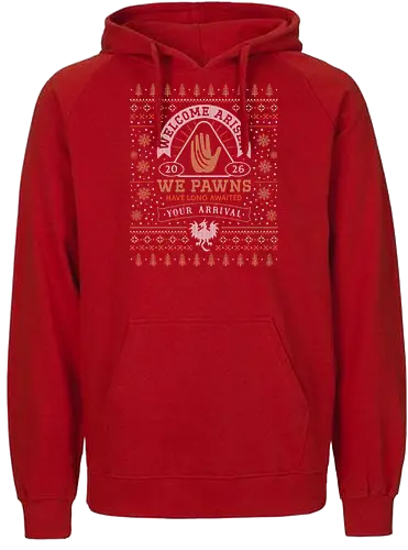 Welcome Arisen Ugly Sweater - dark arisen, dragon, dogma, dragons dogma 2, dragons dogma ii, gransys, rpg, jrpg, fantasy, bitterblack isle, gran soren, riftstone, pawns, video games, gaming, gamer, ugly christmas sweater, ugly sweater, xmas, christmas - Fairtrade Hoodie