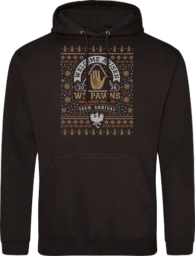 Welcome Arisen Ugly Sweater - dark arisen, dragon, dogma, dragons dogma 2, dragons dogma ii, gransys, rpg, jrpg, fantasy, bitterblack isle, gran soren, riftstone, pawns, video games, gaming, gamer, ugly christmas sweater, ugly sweater, xmas, christmas - Standard Hoodie