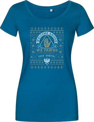 Welcome Arisen Ugly Sweater - dark arisen, dragon, dogma, dragons dogma 2, dragons dogma ii, gransys, rpg, jrpg, fantasy, bitterblack isle, gran soren, riftstone, pawns, video games, gaming, gamer, ugly christmas sweater, ugly sweater, xmas, christmas - Women T-Shirt