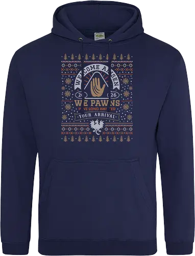 Welcome Arisen Ugly Sweater - dark arisen, dragon, dogma, dragons dogma 2, dragons dogma ii, gransys, rpg, jrpg, fantasy, bitterblack isle, gran soren, riftstone, pawns, video games, gaming, gamer, ugly christmas sweater, ugly sweater, xmas, christmas - Standard Hoodie