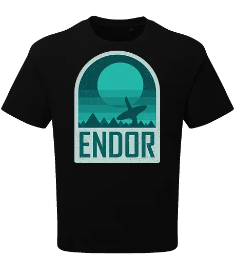 Endor - Geometric and minimalist series  - Space Opera, 80s, badge, endor, film, galaxy, geometric, landscape, minimalist, outer space, retro, science fiction, space, movie, scifi - Oversize T-Shirt