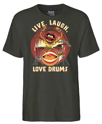 Love Drums - puppet, Animal, Mayhem, Drums - Fairtrade T-Shirt