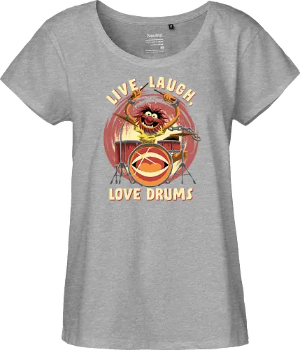 Love Drums - puppet, Animal, Mayhem, Drums - Fairtrade Girl Shirt