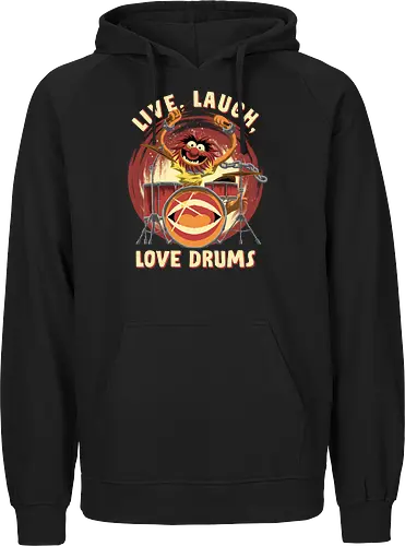 Love Drums - puppet, Animal, Mayhem, Drums - Fairtrade Hoodie