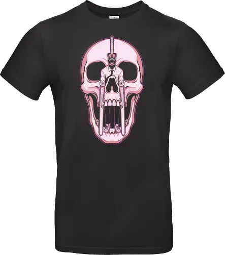 The Skull Illusion - Denji graphic tee, pastel goth anime apparel, pink skull design, edgy otaku streetwear, anime optical illusion, dark fantasy manga tee, aesthetic anime clothing, devil hunter merch, subtle anime fashion - Standard T-Shirt