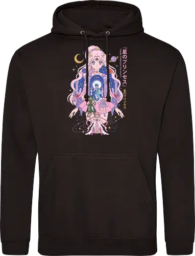 Princess of the Stars: Celestial Guardians - magical girl anime shirt, pastel aesthetic graphic tee, moon princess apparel, shoujo manga streetwear, 90s retro anime clothing, kawaii celestial design, Japanese text aesthetic shirt, anime planetary guardians, fairycore otaku fashion, magical nostalgic merch - Standard Hoodie