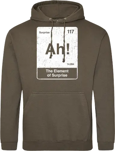 Ah The element of surprise - Ah surprise, the element, elements, science, scientist, Ryan gosling, project Hail Mary, space, comedy, am I smart, the element of surprise, chemistry, physics, science fiction, Periodic table - Standard Hoodie