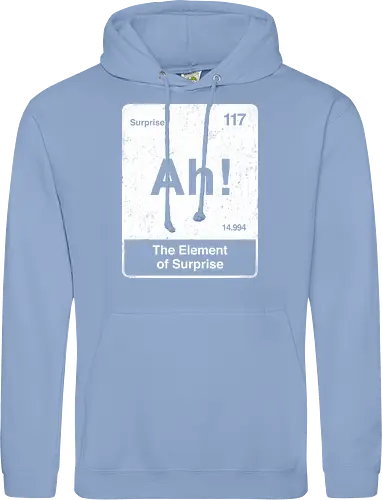 Ah The element of surprise - Ah surprise, the element, elements, science, scientist, Ryan gosling, project Hail Mary, space, comedy, am I smart, the element of surprise, chemistry, physics, science fiction, Periodic table - Standard Hoodie