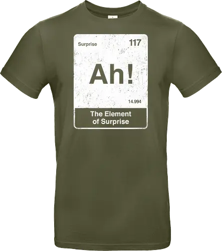 Ah The element of surprise - Ah surprise, the element, elements, science, scientist, Ryan gosling, project Hail Mary, space, comedy, am I smart, the element of surprise, chemistry, physics, science fiction, Periodic table - Standard T-Shirt
