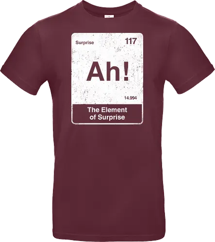 Ah The element of surprise - Ah surprise, the element, elements, science, scientist, Ryan gosling, project Hail Mary, space, comedy, am I smart, the element of surprise, chemistry, physics, science fiction, Periodic table - Standard T-Shirt