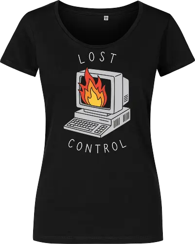 System Failure: The Burning Monitor - retro computer shirt, burning monitor graphic tee, 90s tech streetwear, tech burnout apparel, vaporwave aesthetic clothing, lost control design, IT support humor shirt, vintage PC merch, minimalist cyber fashion, edgy internet aesthetic tee - Women T-Shirt