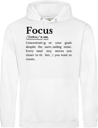 Fokus Definition Inspirierender Spruch Über Konzentration - Fokus Definition, Fokus Spruch, inspirierender Spruch, motivierender Spruch, Konzentration, Disziplin, Zielsetzung, persönliche Entwicklung, Selbstverbesserung, Produktivität Mindset, Erfolg Mindset, Entschlossenheit, Durchhaltevermögen, positive Einstellung, tägliche Motivation, Ehrgeiz, Achtsamkeit, Lebensmotivation, inspirierende Worte, Ziele erreichen, motivierende Typografie, minimalistisches Zitat, Growth Mindset, Selbstvertrauen Inspiration, ermutigende Botschaft - Standard Hoodie