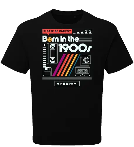 Born in the 1900s - 1900s, cassette tape, coding, computer, developer, floppy disk, funny, geek, internet, movies, music, nerd, nostalgia, programmer, vhs - Oversize T-Shirt